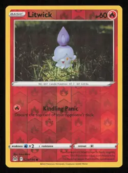 Litwick 024/196 Common Lost Origin Pokemon Reverse Holo Lightly Played - Image 1