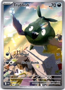 Pokemon TCG Trubbish 140/086 White Flare Holo Illustration Rare Near Mint - Image 1