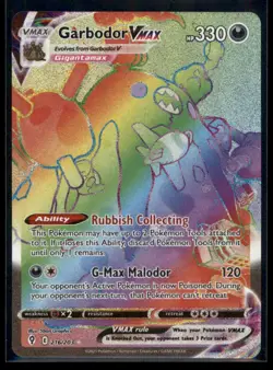 GARBODOR VMAX 216/203 RAINBOW RARE EVOLVING SKIES POKEMON HOLO NM - Image 1