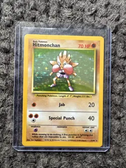 Pokemon TCG Hitmonchan Base Set Holo Unlimited Rare - Image 1