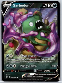 Garbodor V 100/203 Holo V Rare Evolving Skies Pokemon Near Mint - Image 1
