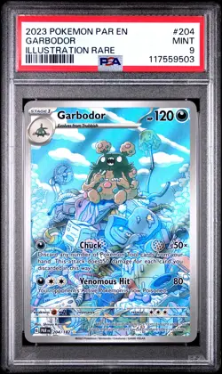 Garbodor 204/182 Illustration Rare Par En-paradox Rift Pokemon PSA 9 - Image 1