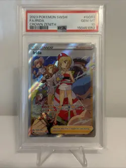 Pokemon TCG Crown Zenith Irida Full Art Rare GG63 Galarian Gallery PSA 10 Gem MT - Image 1