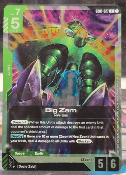 Big Zam GD01-027 Newtype Rising Foil Holo Gundam Card Game NM Rare MA-08 R - Image 1