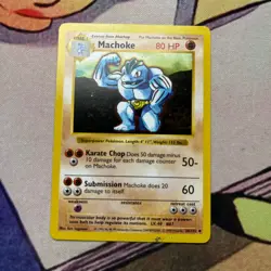 Machoke 34/102 Uncommon Base Set Shadowless Pokemon Unlimited Lightly Played - Image 1