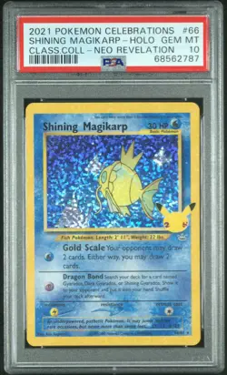Shining Magikarp Holo 66 Celebrations Classic Collection Pokemon PSA 10 - Image 1