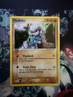 Meditite 55/108 EX Power Keepers Reverse Holo Pokemon Card LP Stamped - Image 1