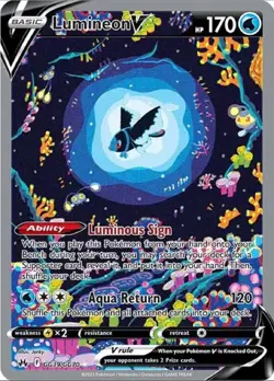 Pokemon Lumineon v Crown Zenith Galarian Gallery Holo Ultra Rare Card #GG39/GG70 - Image 1