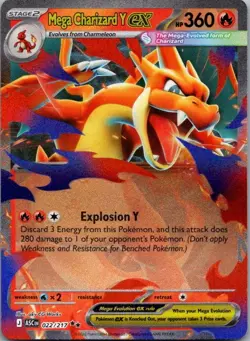 Mega Charizard Y ex 022/217 Double Rare Ascended Heroes Pokemon Holo Near Mint - Image 1