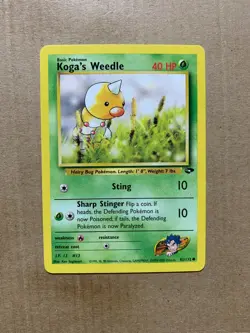 Koga's Weedle 82/132 Gym Challenge - Common Pokemon Card - NM/Mint - Image 1