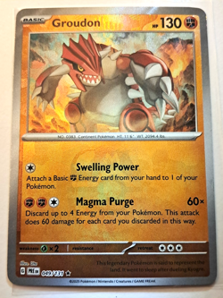 Pokemon Groudon Master Ball Pattern 049/131 Rare Holo Prismatic Evolutions - Image 1