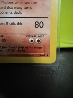Wizards of the Coast Moltres Fossil 27/62 Holo Rare 1st Edition English 1999 - Image 5