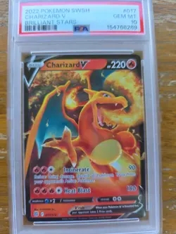 2022 Pokemon Charizard V 017/172 Swsh09: Brilliant Stars Holo - PSA 10 GEM - Image 3