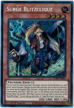Yugioh Surge Blitzcliqu Secret Rare CORI-EN011 Chaos Origins 1st Edition English - Image 1