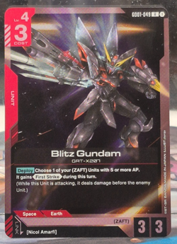 Blitz Gundam GD01-049 Newtype Rising Foil Holo Card Game NM Rare GAT-X207 R - Image 1