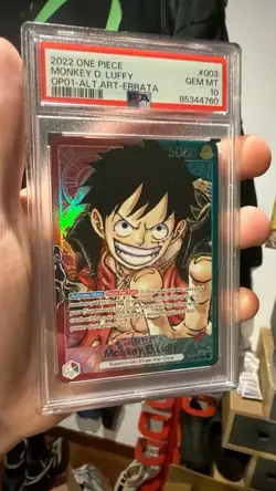 One Piece Monkey D. Luffy #003 Eng Op01-Alt.Art-Errata PSA 10 - Image 2