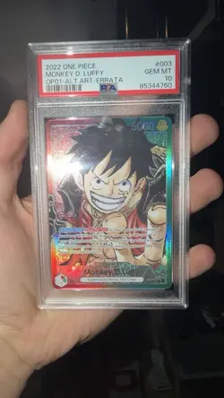 One Piece Monkey D. Luffy #003 Eng Op01-Alt.Art-Errata PSA 10 - Image 4