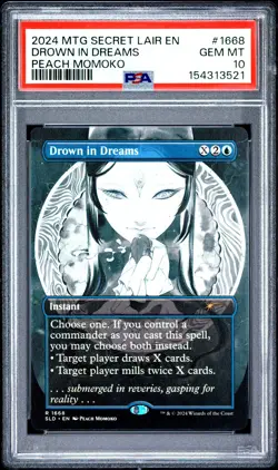 2024 MTG SECRET LAIR DROP FEATURING: PEACH MOMOKO #1668 DROWN IN DREAMS PSA 10 - Image 1