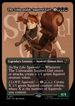 Unbeatable Squirrel BORDERLESS 371 Marvel Super Heroes Magic the Gathering MTG - Image 1