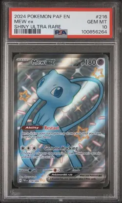2024 POKEMON PAF EN-PALDEAN FATES SHINY ULTRA RARE #216 MEW EX PSA 10 - Image 1