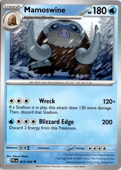 Mamoswine 025/094 ME02: Phantasmal Flames Pokemon Card TCG - Image 1
