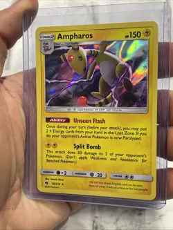 Ampharos 78/214 Holo Rare Lost Thunder Pokemon Holo Near Mint NM 2018 Pokemon - Image 2
