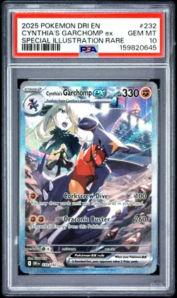 2025 Pokemon Destined Rivals Cynthia's Garchomp ex #232/182 PSA 10 GEM MINT - Image 1