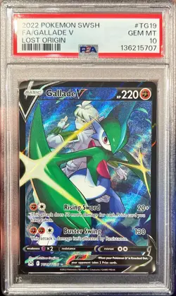 2022 Pokemon Lost Origin Gallade V TG19/TG30 Trainer Gallery PSA 10 Gem Mint - Image 1