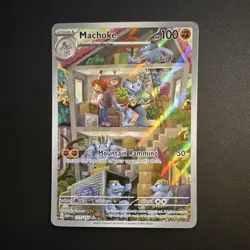 Pokemon TCG Machoke 177/165 SV Scarlet & Violet 151 IR Holo Full Art Eng 2023 - Image 1