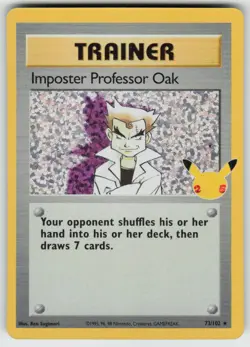 Imposter Professor Oak 73/102 Celebrations: Classic Collection Pokemon NM - Image 1