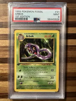 1999 Pokemon 1st Edition Fossil Arbok 31/62 PSA 9 Mint - Image 1