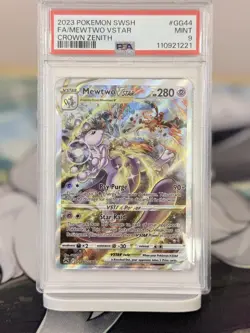 2023 Pokemon Sword and Shield Crown Zenith Full Art / Mewtwo Vstar #GG44 PSA 9 - Image 1
