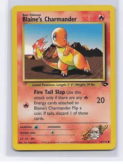 Blaine's Charmander 60/132 Common Gym Challenge Pokemon Moderately Played - Image 1