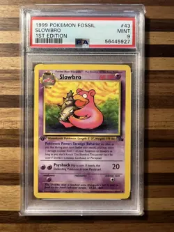 1999 Pokemon Fossil 1st Edition Slowbro #43/62 PSA 9 MINT - Image 1