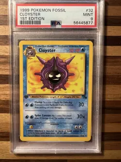1999 Pokemon TCG Fossil Cloyster 32/62 1st Edition PSA 9 English WOTC - Image 1