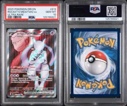 POKEMON TCG DESTINED RIVALS TEAM ROCKET’S MEWTWO EX 213/182 ULTRA RARE PSA 10 - Image 3