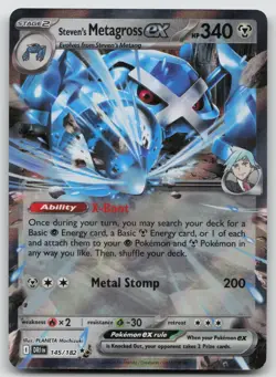 Steven's Metagross ex 145/182 Double Rare Destined Rivals Pokemon Holo Near Mint - Image 1