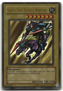 Gaia The Fierce Knight LOB-006 The Legend of Blue Eyes Yu-Gi-Oh Unlimited MP - Image 1