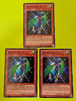 Yu-Gi-Oh Harpie Lady 3 - 1st Edition Super Rare LCJW-EN092 Nm 3 card lot - Image 1