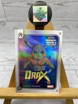 Pikachu as Cosplay Drax Heroes & Villains Non- Pokemon Fan Art Trading Card - Image 1