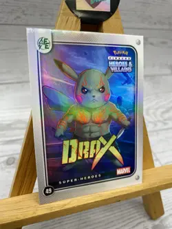Pikachu as Cosplay Drax Heroes & Villains Non- Pokemon Fan Art Trading Card - Image 3