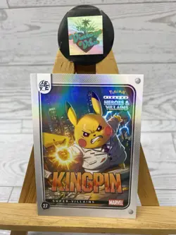 Pikachu as Cosplay KingPin Heroes & Villains Non-Pokemon Fan Art Holo Card - Image 1
