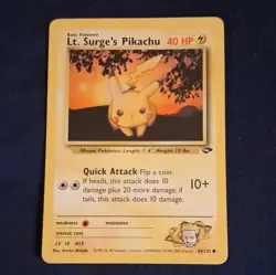 Gym Heroes Lt. Surge's Pikachu 84/132 Common English 40 HP Unlimited - Image 1