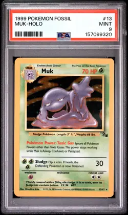 1999 Pokemon Fossil #13 Muk-Holo PSA 9 - Image 1