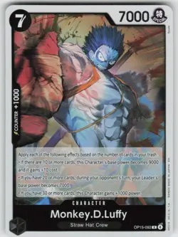 Monkey.D.Luffy OP15-092 Rare Adventure on Kami's Island One Piece Foil Near Mint - Image 1