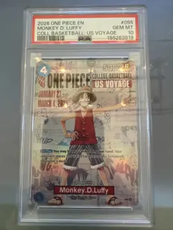 Monkey.D.Luffy (055) College Basketball P-055 One Piece Promo PSA 10 - Image 1