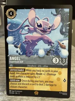 Disney Lorcana Card Angel Experiment 624 Legendary Winterspell - Image 1