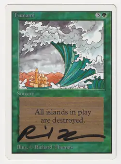 Signed Tsunami HP/DMG Unlimited Edition Artist Richard Thomas 1993 MTG Magic EDH - Image 1