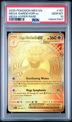 Pokemon Mega Gardevoir EX Gold 187/132 Mega Evolution PSA 10 Gem Mint - Image 1