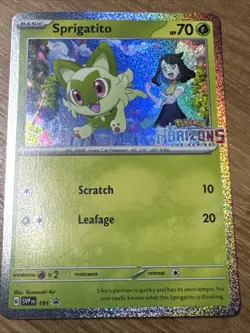 Sprigatito 191 Pokemon Scarlet & Violet Black Star Promo Horizons Stamped MINT - Image 1
